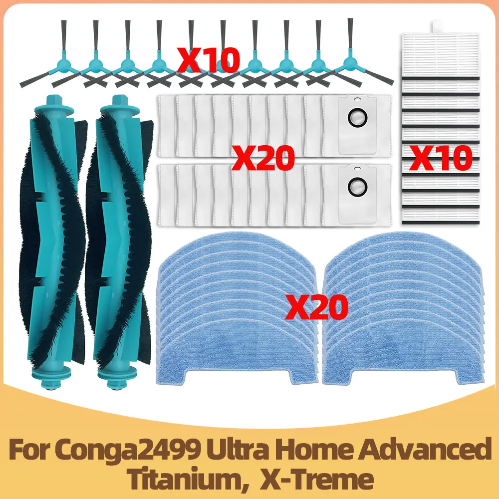Cecotec-Conga 2499,ultra home,aved,atvel smartgyro r80に適したメインサイドブラシ付きダストフィルター