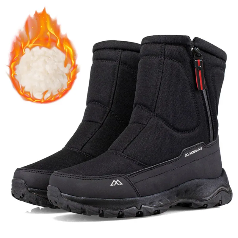 Herren-Winterstiefel, wasserdicht, isoliert, warm, innen, bequem, für den Außenbereich
