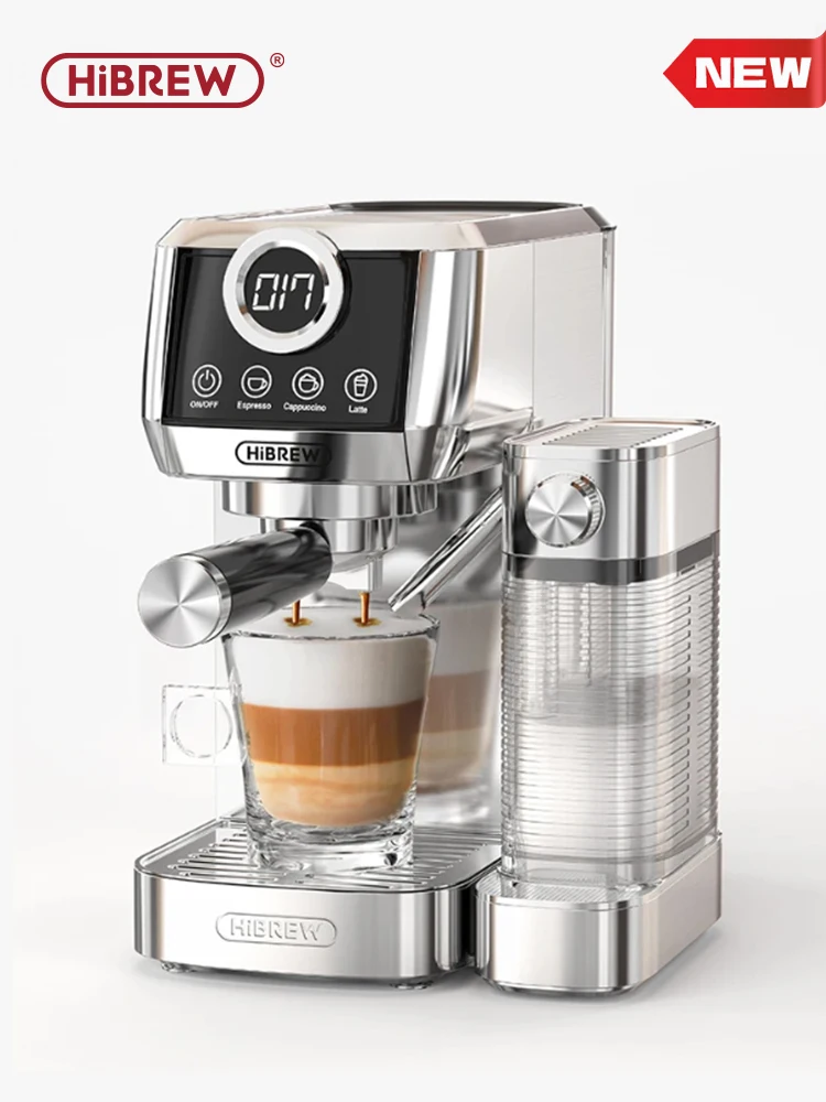 Hibrew 3 in 1 halbautomat ische Espresso Cappuccino Latte Kaffee maschine automatische Milchschaum gemahlenen Kaffee Edelstahl h13a