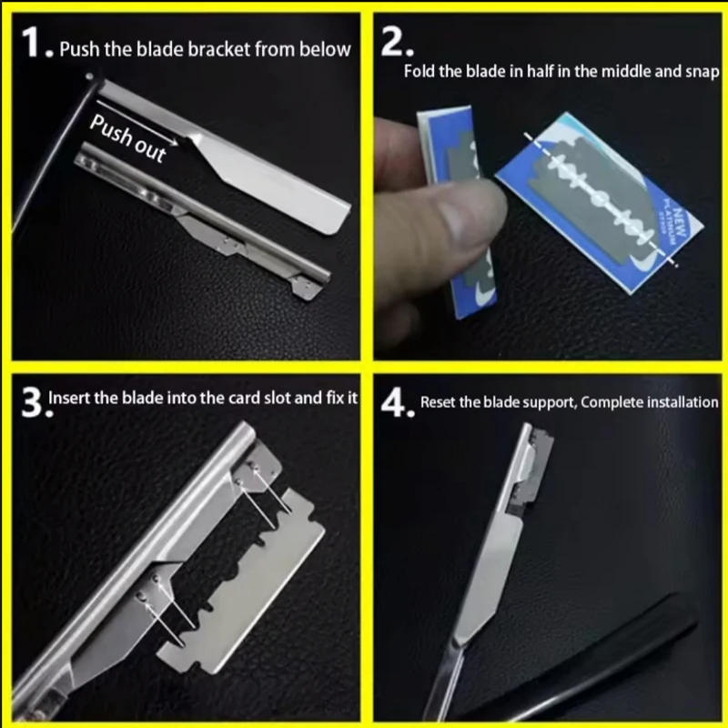 Professional Manual Shaver Straight Edge สแตนเลส Sharp มีดโกนตัดผมพับโกนหนวดเครื่องตัดเคราพร้อมใบมีด
