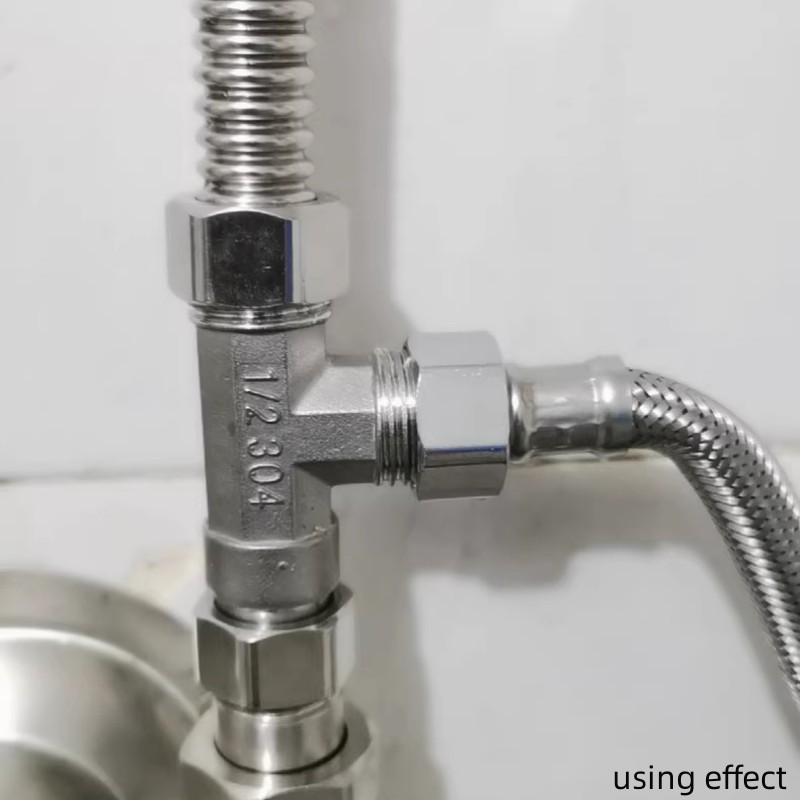 Toilet Diverter Valve Stainless Steel Adapter G1/2" T-Valve For Bath Bidet Sprayer Shower Fitting 4 Points Three-way Water Pipe