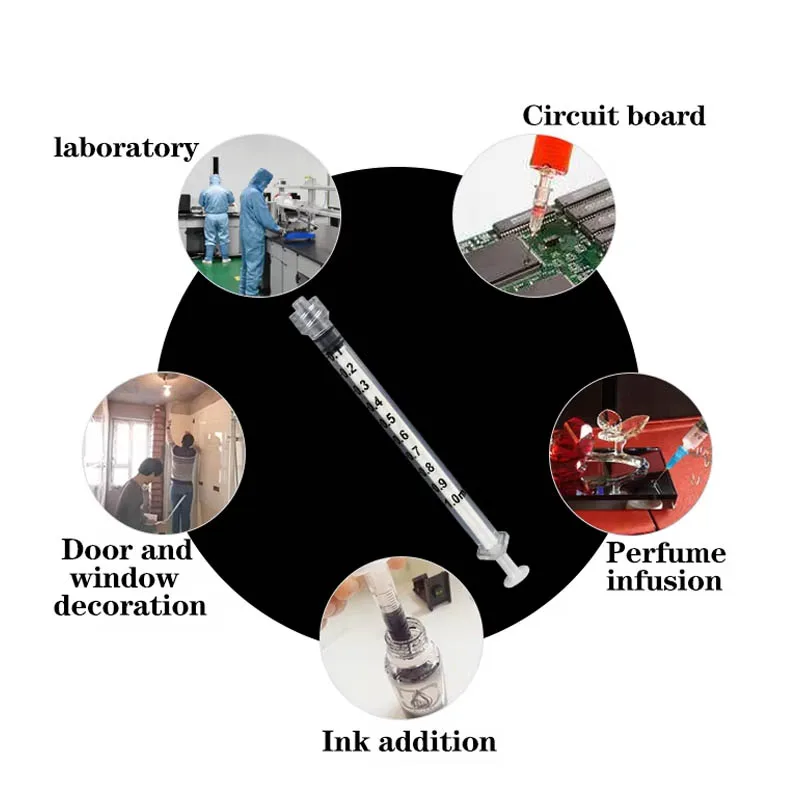 Jeringas desechables Luer Lock de 1 ml/cc, jeringas de plástico esterilizadas envueltas individualmente, para uso en laboratorio, 100 unidades