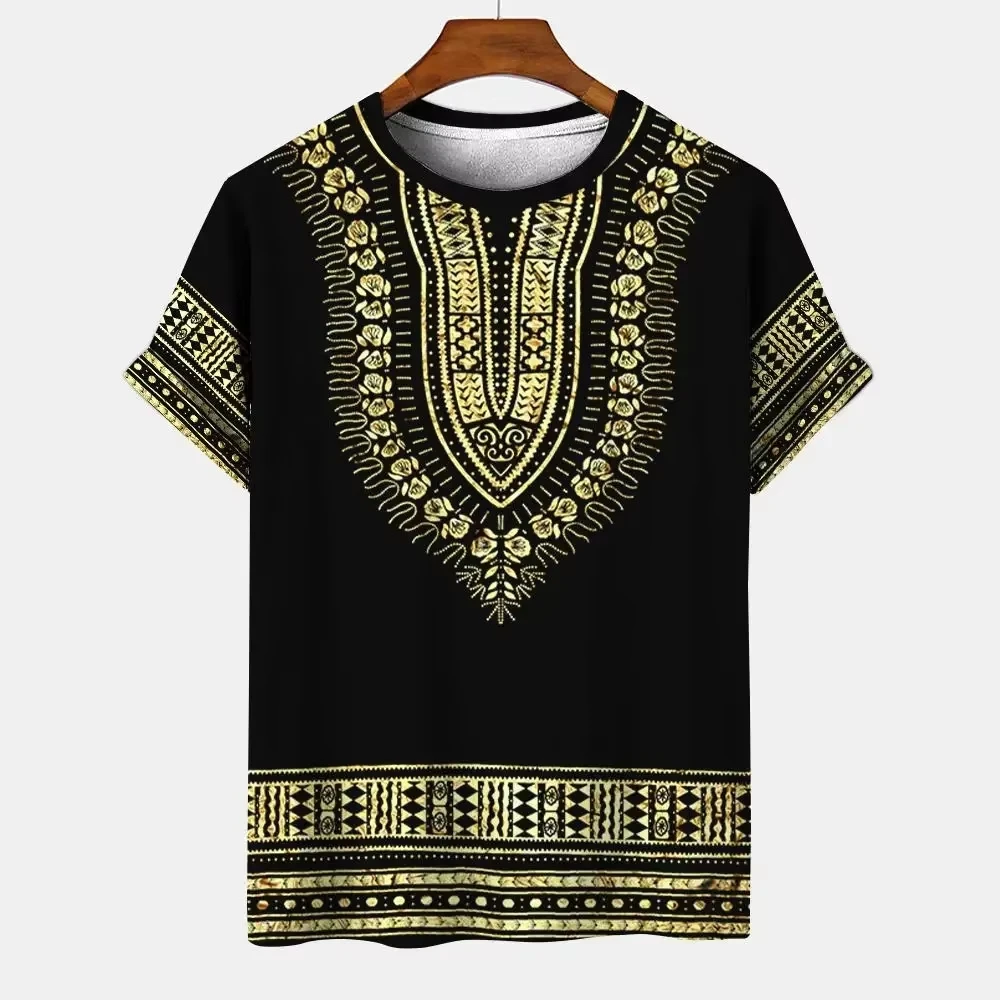 Camiseta muçulmana y2k novo verão camiseta masculina estilo étnico 3d impresso criança manga curta lazer férias topo feminino tshirt roupas