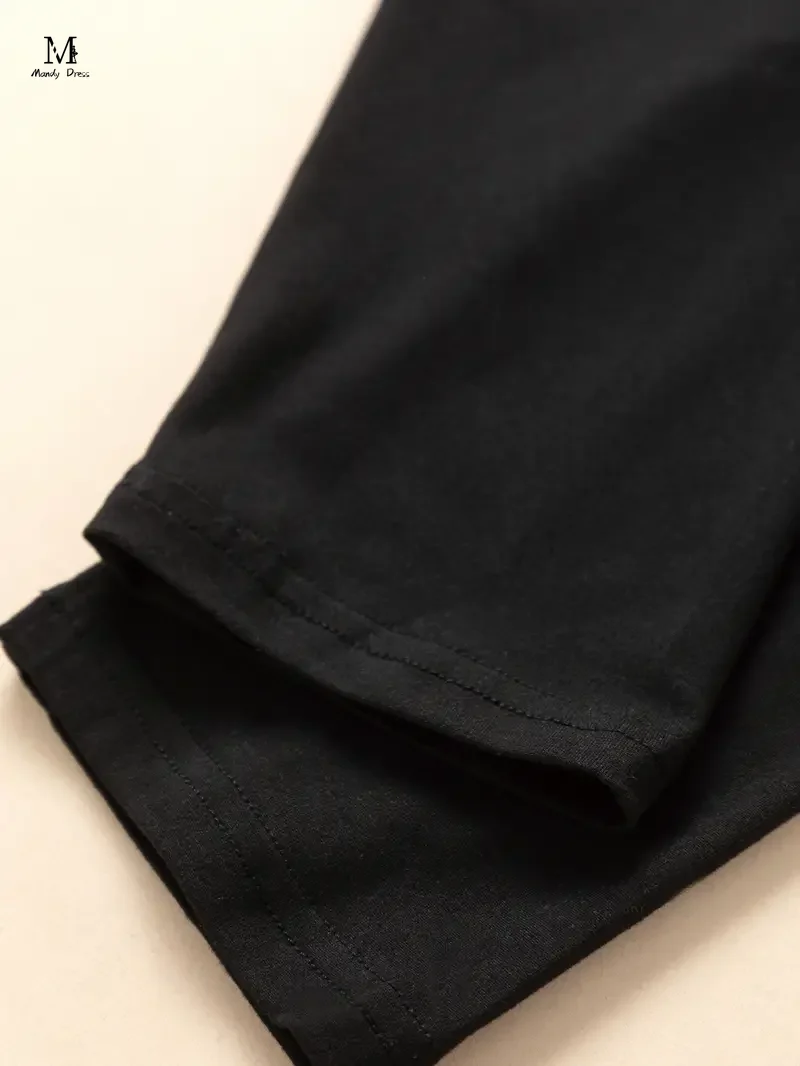 プラスサイズの女性の長袖 Tシャツスパンコールラウンドカラールーズ秋冬服シックなオーバーサイズ黒 Tシャツ女性のための