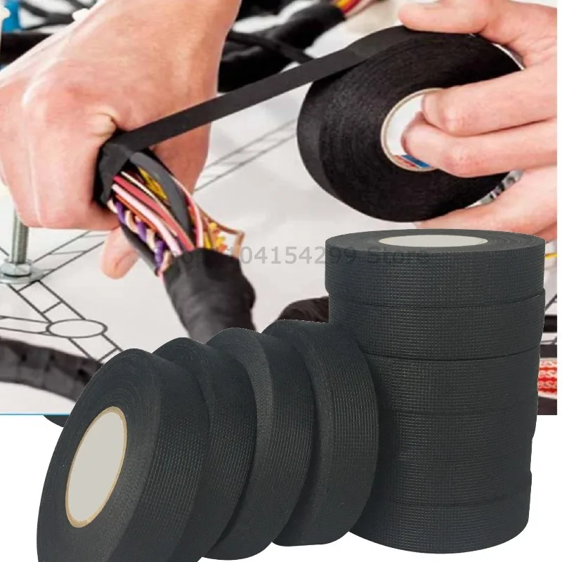 Cinta adhesiva de franela para coche, arnés de cableado de 25MM x 15M, cinta de fieltro autoadhesiva antisonajero, herramientas de reparación de automóviles