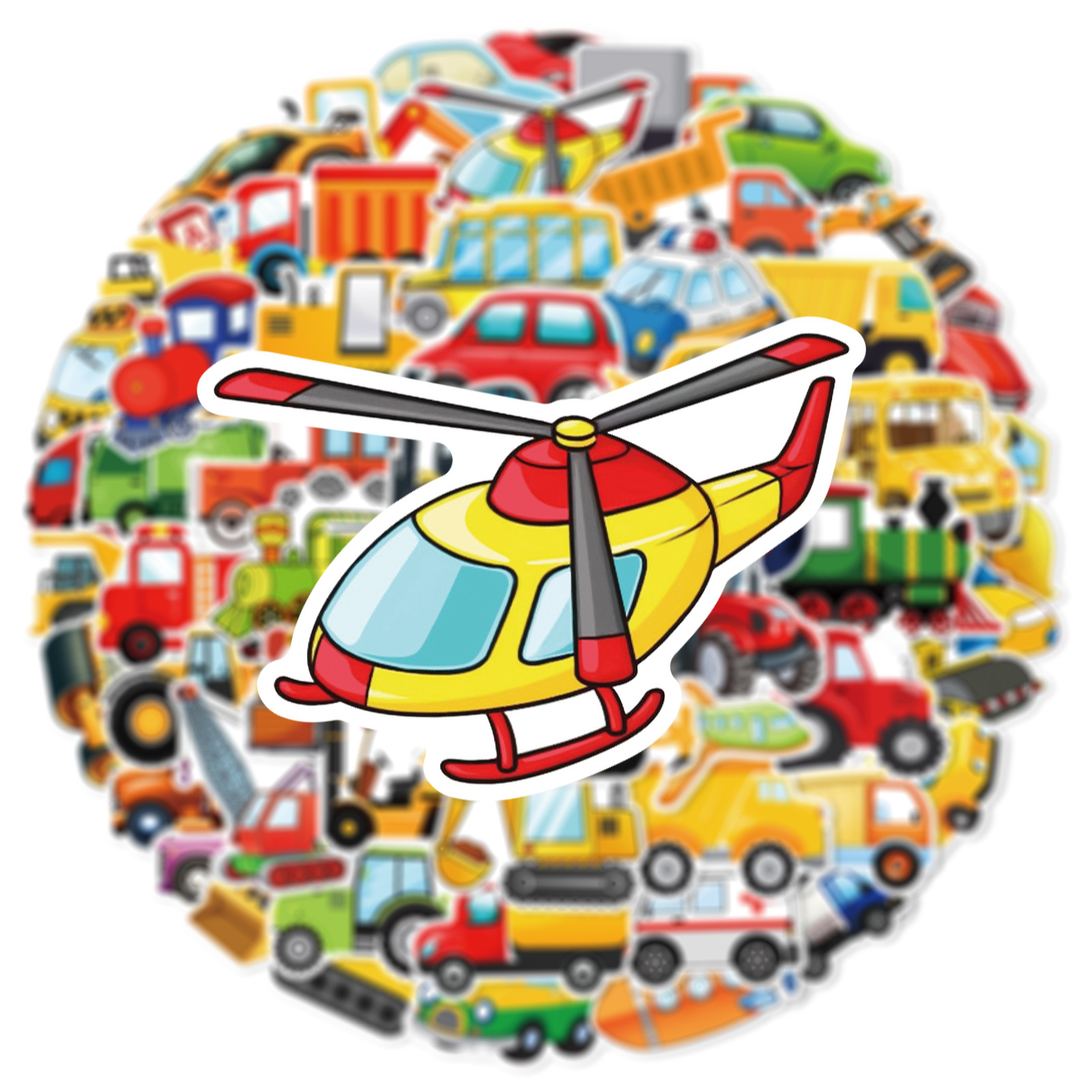 60 個漫画エンジニアリング車両輸送ステッカーヘルメット装飾防水ステッカー