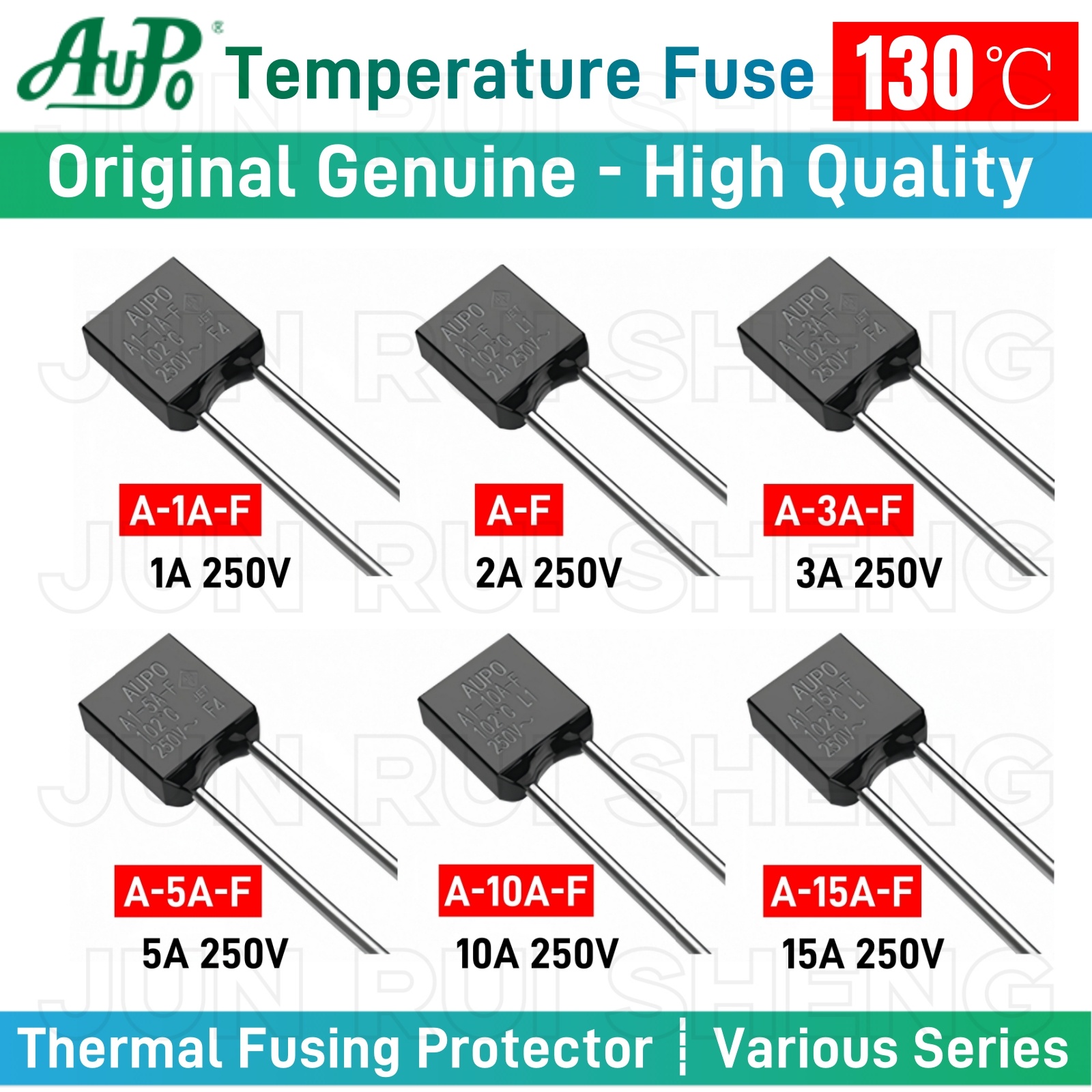 20PCS Original AUPO 130C Thermosicherung Kit RH 1A 2A 3A 5A 10A 15A 250V 130C Temperatur A4-1A-F A4-3A-F A4-5A-F A4-10A-F A4-15A-F