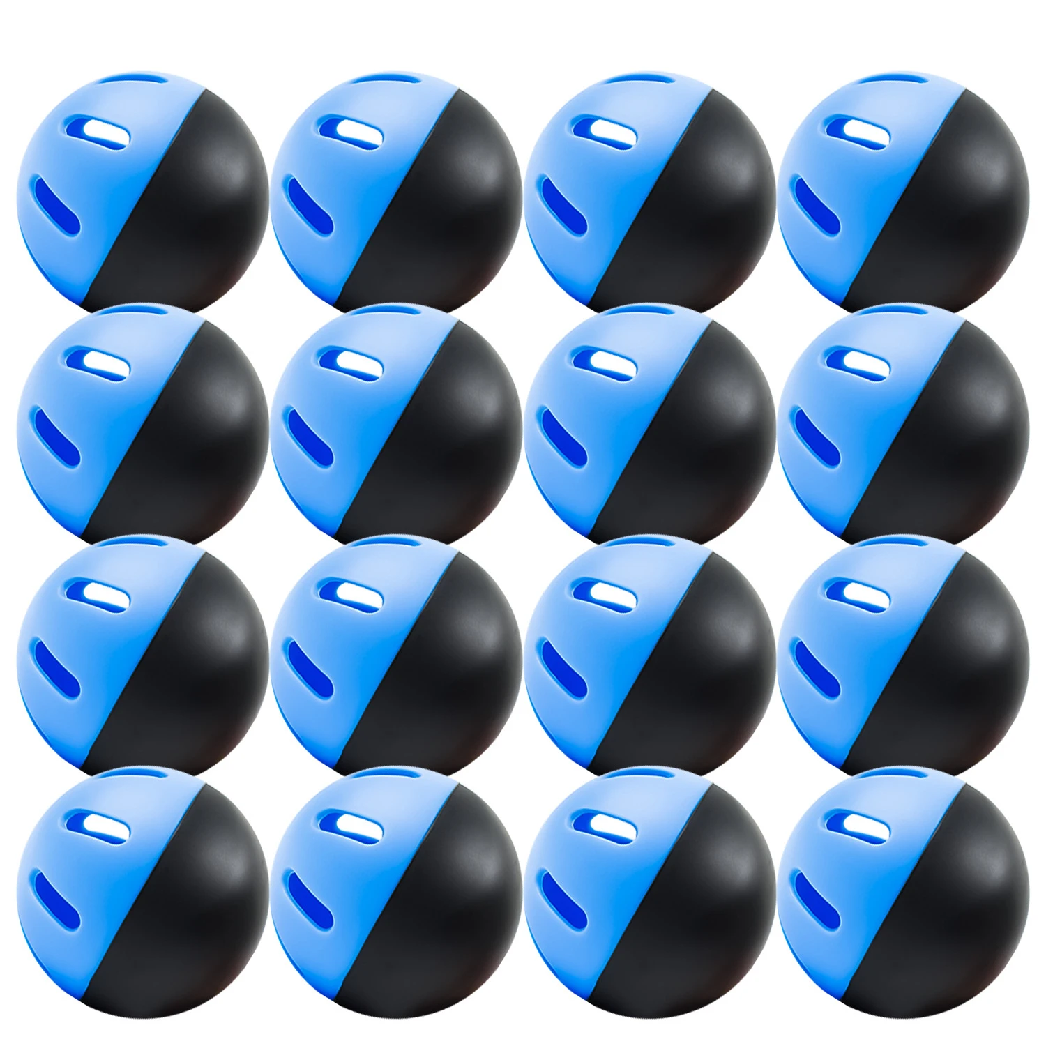 5 Stück Baseball-Übungsbälle, 74 mm, superweiche Hilfskugeln für den Innen- und Außenbereich, EVA-Hohllochbälle, schwarze und blaue Duplikate