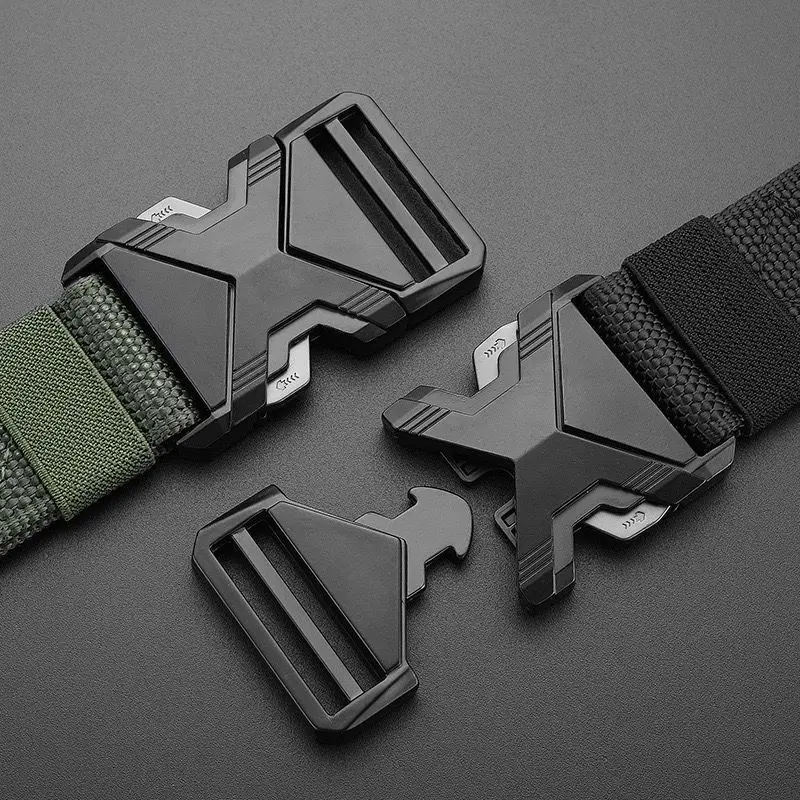 2PC Neue Verdickte Taille Gürtel Männer Taktische Automatische Schnalle Outdoor Nylon Gürtel Arbeitskleidung Leinwand Casual Sport Hosen Taille Gürtel