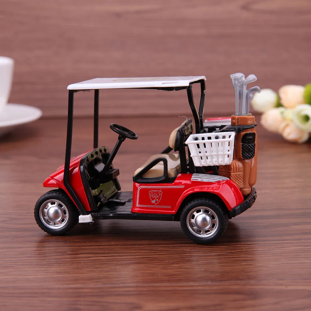 Carro modelo de golfe para crianças, mini carrinho de ação pullback, brinquedo infantil, fácil operação com luz, música, seguro para o feriado, 1/36