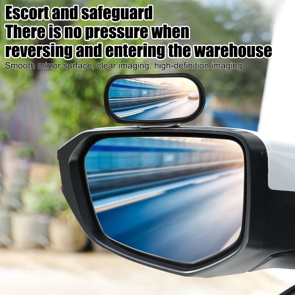 Accesorios universales para coche, espejo retrovisor auxiliar, espejos traseros laterales gran angular, punto ciego inverso 360 °   Ajustable