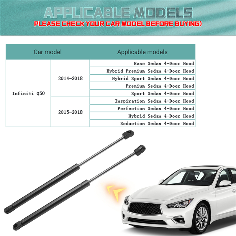 2 pçs capô dianteiro do carro capô elevador suporte primavera choque absorver suporte de gás para infiniti q50 2014-2018 6547046 A0A 65470-46A0A PM3369