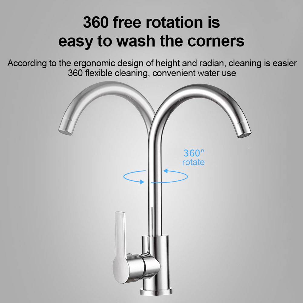 Kitchen Sink Faucet Cold Hot Mixer Tap Deck Mounted Swivel Tap Polished Chrome Plated Sprayer Single Handle Bathroom Faucet