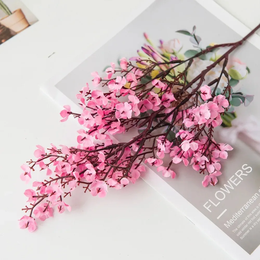 Kirschblüten, künstliche Blumen, Schleierkraut, Gypsophila, künstliche Blumen, DIY, Hochzeit, Zuhause, Vase, Dekoration, Kunstblumen, Zweig