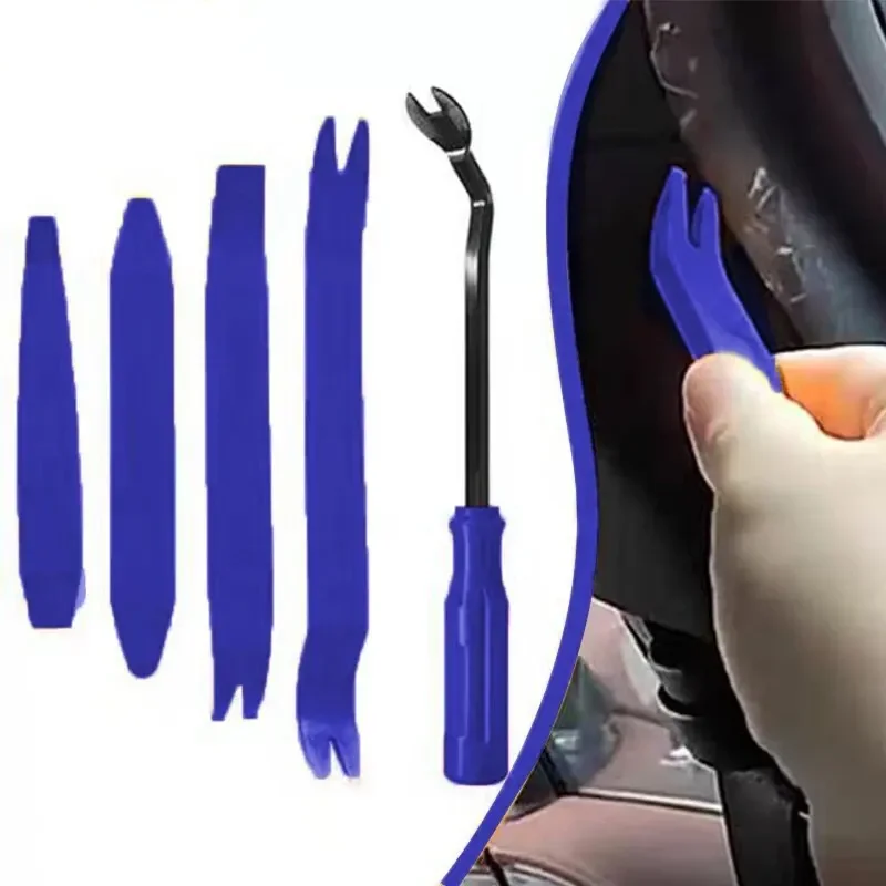 Kit d'outils de retrait de garniture Audio de voiture, 5 pièces, levier anti-rayures, panneau de porte de voiture Applicable et tableau de bord Audio