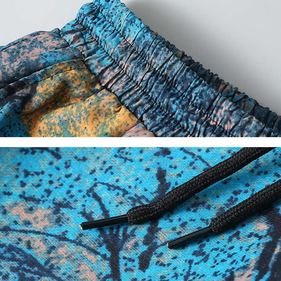 กางเกงขาสั้นชายหาดฮาวายสำหรับผู้ชายกางเกงขาสั้นสไตล์ฮิปฮอปสตรีทแวร์มัดย้อมขนาดใหญ่พิเศษสำหรับ12XL 10XL ฤดูร้อน