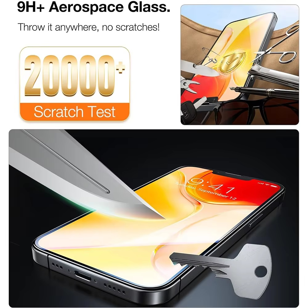 NNBILI 3 uds Protector de pantalla de fácil instalación sin polvo para iPhone 17 16 Pro Max 17Air 16E HD películas antiarañazos de vidrio templado