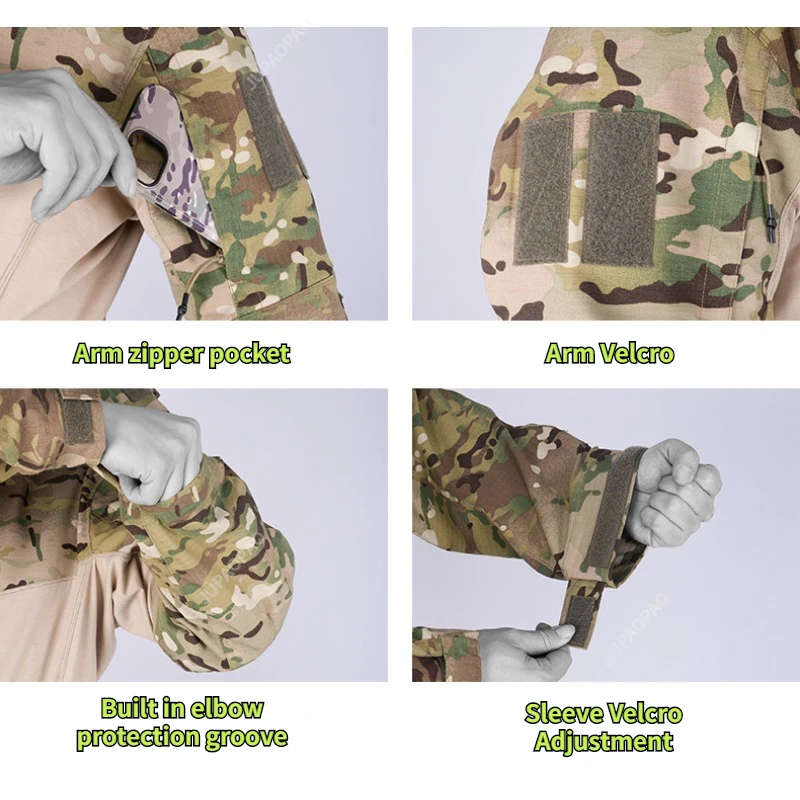 Winter and Autumn Tactical Jacket Men Waterproof and Warm Sportswear Tactical Three Piece Set Tactical Camouflage Training Suit