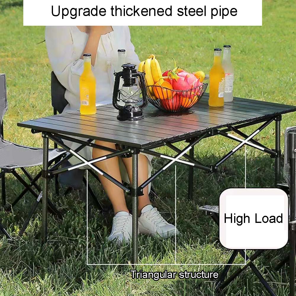 Outdoor opvouwbare lange tafel draagbare opslag zwart camping bureau barbecue eenvoudig te installeren met netzak licht stabiel