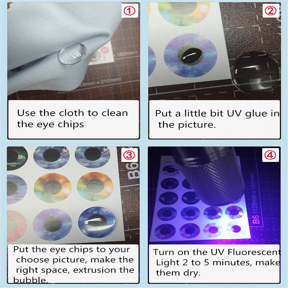 50 ペアのガラスアイチップ ブライス人形の目のアクセサリー DIY 修正用