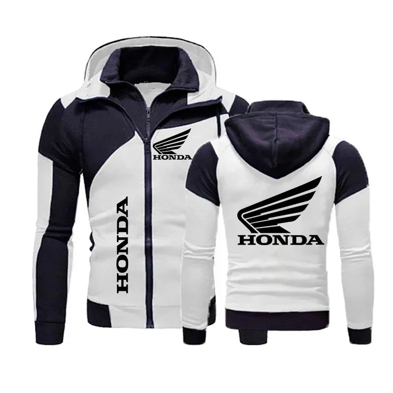 Толстовка с капюшоном Honda, мотоциклетная куртка, толстовка с принтом логотипа Honda Wing, пуловер, модная байкерская куртка, мужская одежда, толстовка на молнии на заказ