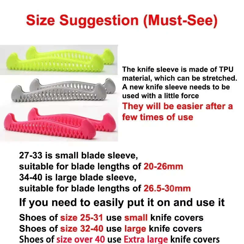 Ice Skating Blade Cover Walkable TPU Figure Skate Ice Skate Adjustable Hockey Skates Prevent Puncture Scalable Blade Sleeves