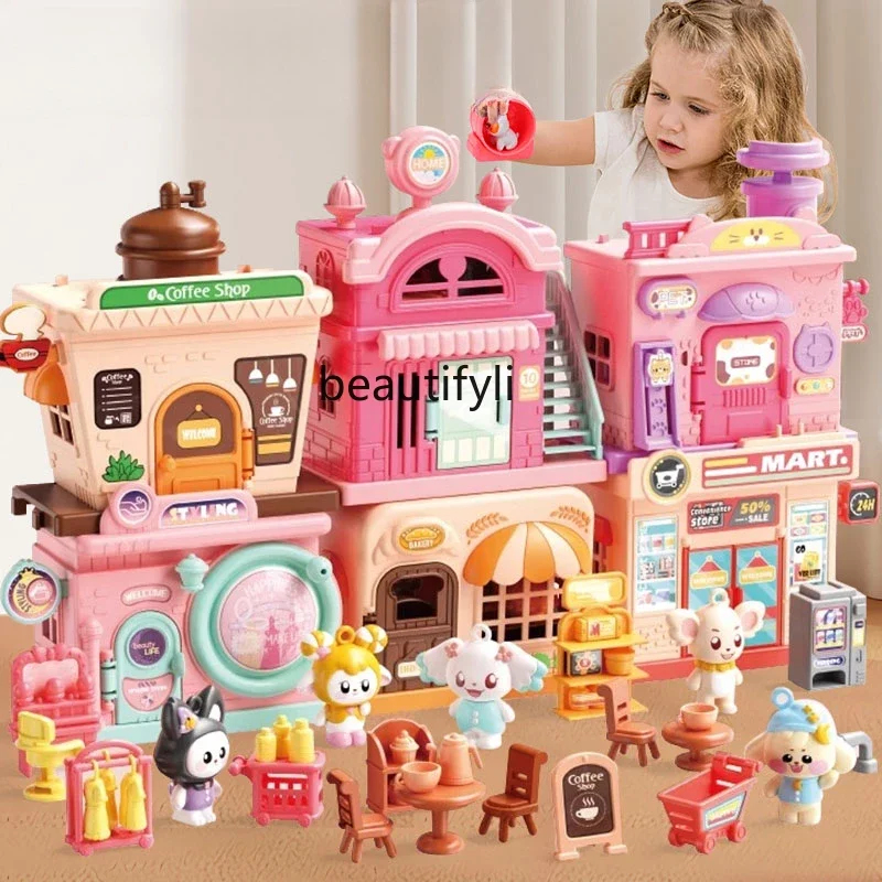 子供のための積み重ねられたプレイハウス,おもちゃ,ドールハウス,誕生日プレゼント,女の子