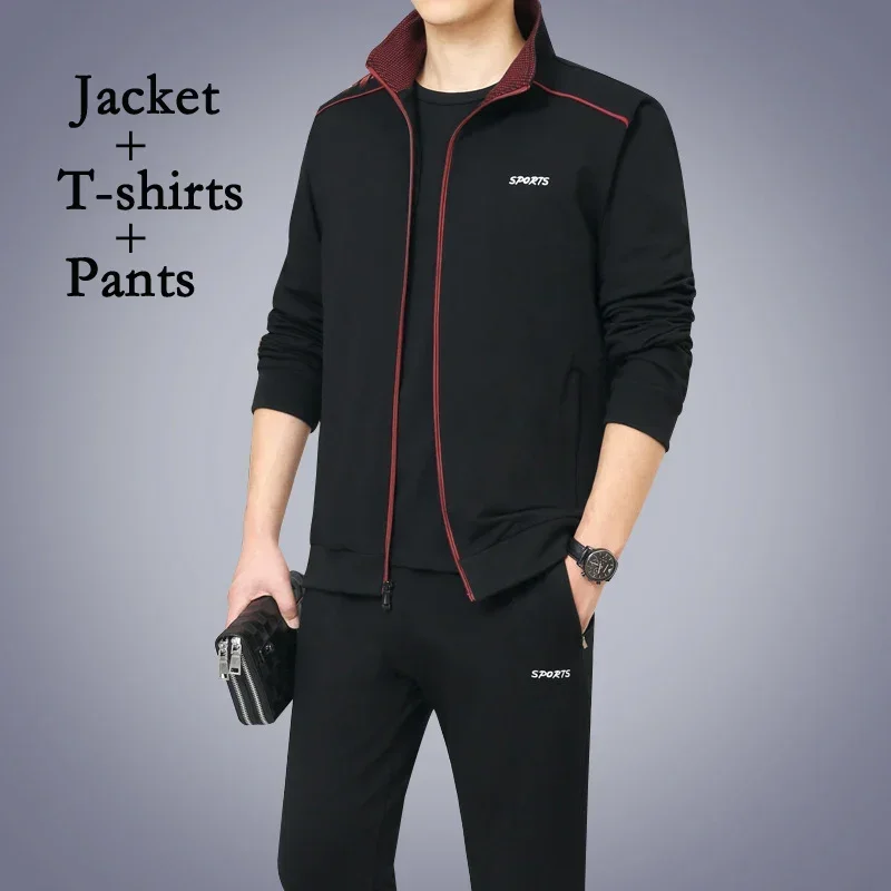Conjuntos de invierno para hombre, traje deportivo, chaqueta + pantalones de chándal, ropa para hombre, trajes de chándal informales de marca de Fitness de 2024 piezas, 2/3