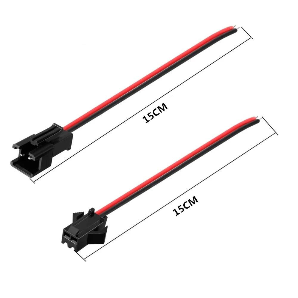 10 pares 15CM JST SM 2 pines enchufe macho y hembra conector de Cable conector de Cable enchufe en espiral para tira de luz LED lámpara de cinta