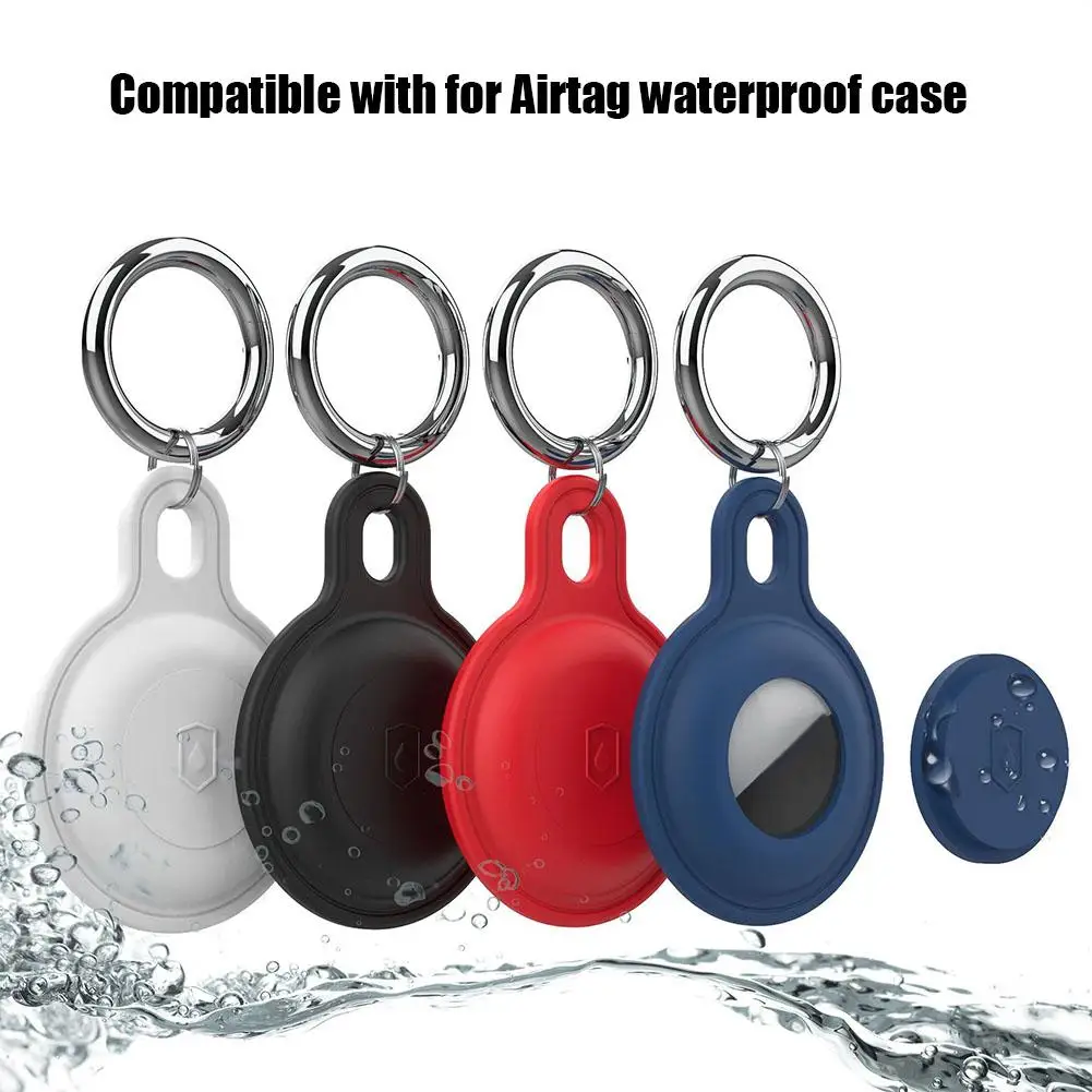 Silicon Keychain for Apple Airtags Case Protective Cover 360° Waterproof Airtag Holder Tracker Accessories AirTag Case Key Ring
