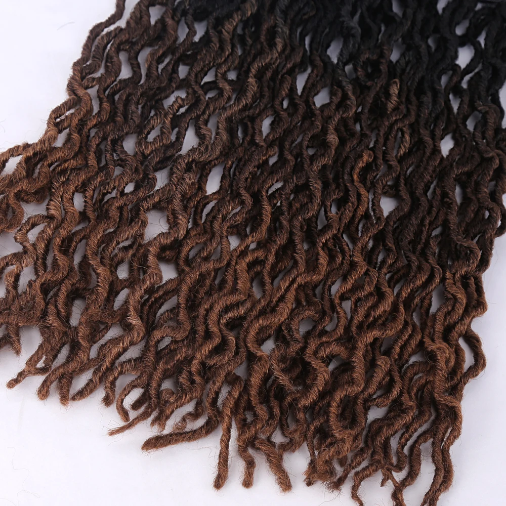 เทพธิดา Faux Locs ผมโครเชต์ Soft Curly Dreadlocks ผมสังเคราะห์ Braiding ผม Ombre โครเชต์ Locs ขายส่ง Braids