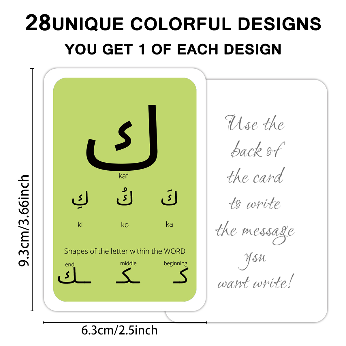 28pcs Arabic Alphabet Flash Cards For Beginner Of Arabic, Letter Training Early Education Homeschool Learning, Arabic Teacher