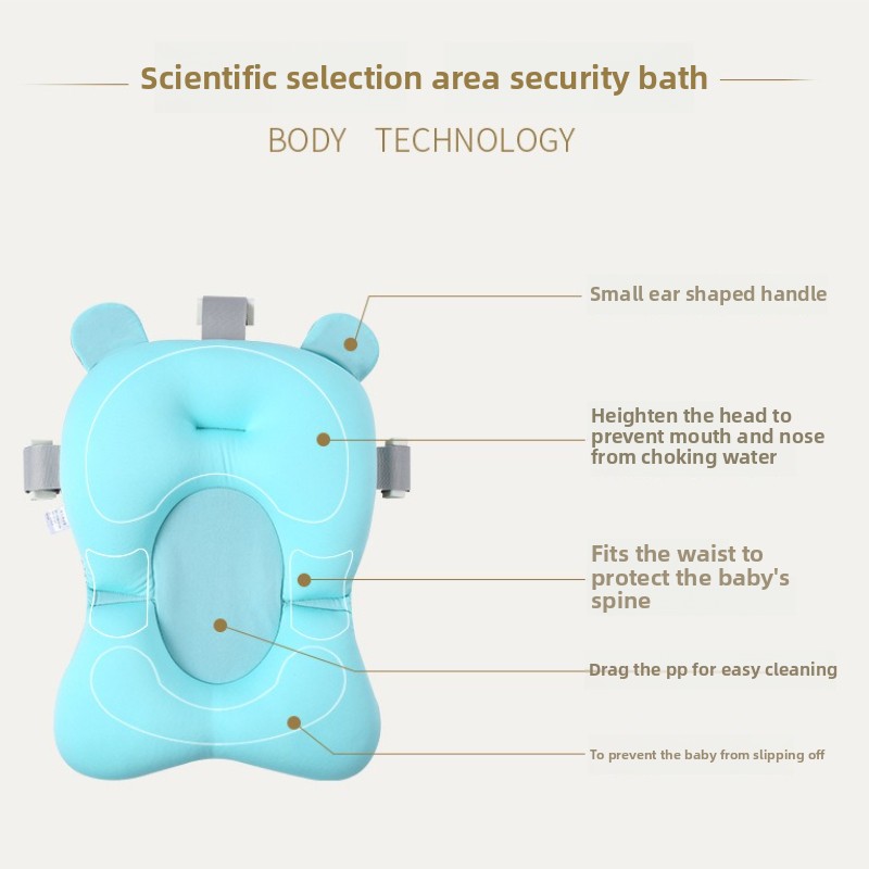 Baby Shower Lying Down Stand Newborn Baby Bath Net Bathtub Sponge Suspended Bath Pad Universal Mesh Bag Does Not Include Basin