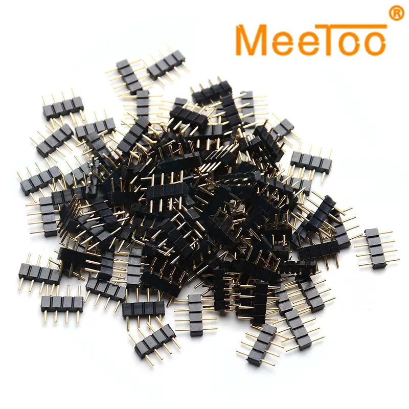 LED-Stecker-Adapter, Nadel, männlich, Doppelstecker, 4-polig, für RGB 5050, 3528, 2835, LED-Streifen, DIY, bunte Lichter, Einsatz