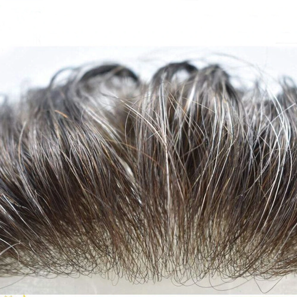 Vloop super natural linha fina pele ultrafina 0.02mm 80% densidade indetectável peruca masculina marrom preto cinza 520 #   100% cabelo humano pro