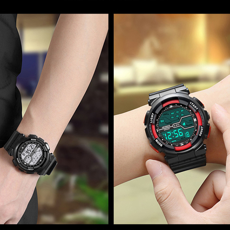 Reloj deportivo al aire libre para Hombre, multifunción, pantalla grande LED, electrónico, resistente al agua, luminoso, militar, Digital, Relojes de pulsera para Hombre