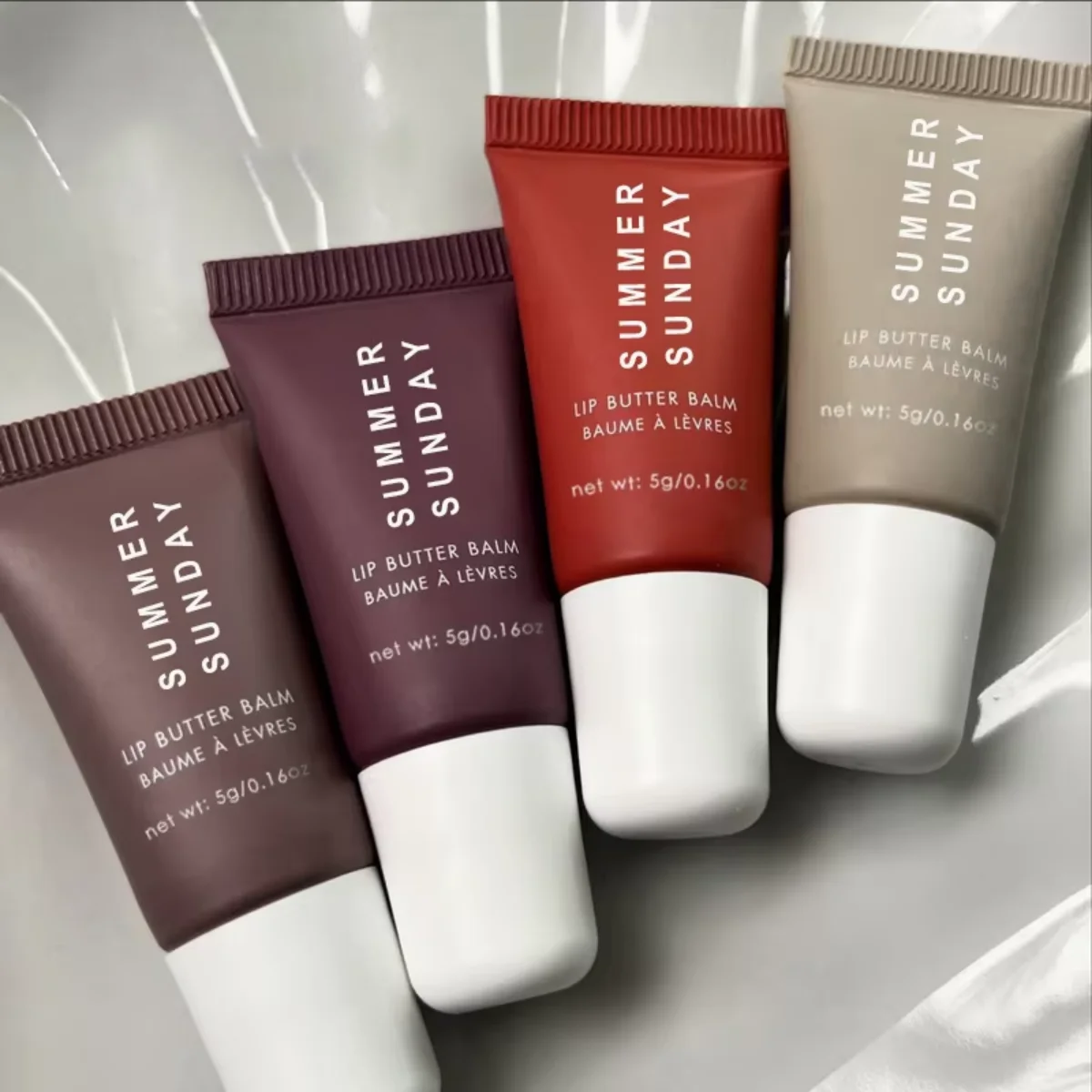 Juego de Mini bálsamo labial para fríos de verano, 4 Uds., hidratante, vainilla, Beige, azúcar marrón, maquillaje, Kit de regalo para envío rápido