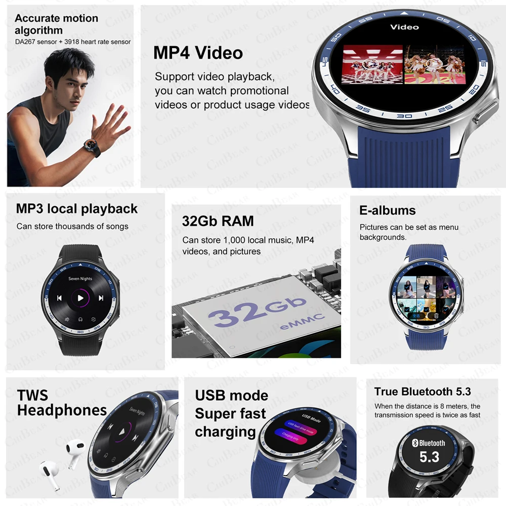 2024 新 Huawei 社 IOS 腕時計 X ハイエンドビジネス腕時計 32 グラム大メモリアルバムスマートウォッチ男性スポーツフィットネス防水ブレスレット
