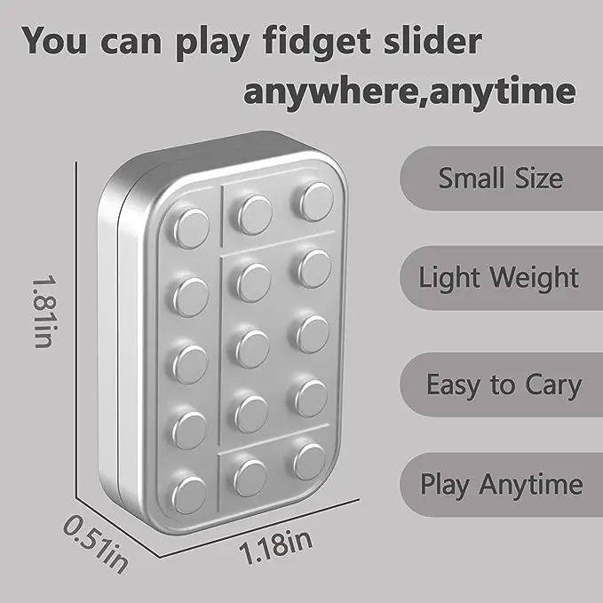 โลหะ EDC Fidget Slider แม่เหล็กอิฐบล็อก Push Slider Haptic Slider Antistres Fidget ของเล่นผู้ใหญ่ความเครียดบรรเทาของเล่น ADHD ออทิสติก