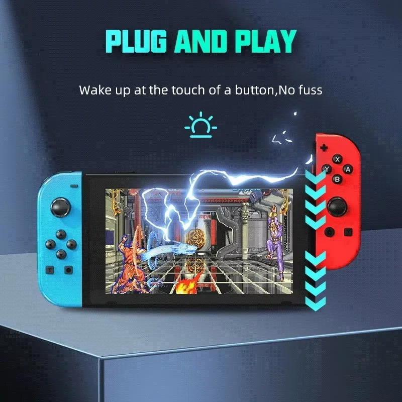 For NS Switch Joy-Con Controller Game Controller Left & Right Bluetooth-Compatible Gaming Controller with Hand Strap RGB Light