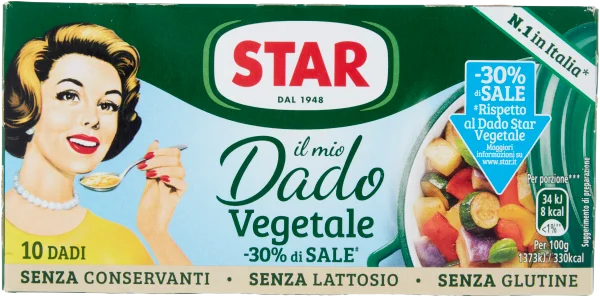 Dado per Brodo Vegetale Stock Würfel-30% di Verkauf 10x 100g-Stern