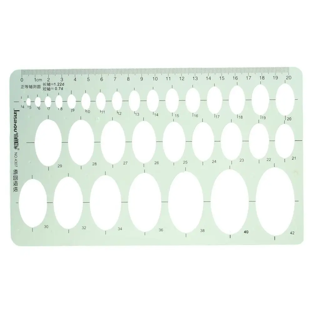Office Supplie Green Geometry Ruler Oval Style Multi-Function Geometric Drawings Templates Rulers 20cm Measuring Ruler