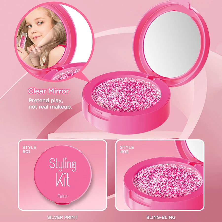 10 Pcs/set Simulation Pretend Makeup Play House Toys Game Cosmetics Set Eyeshadow Palette Lipstick Applicators (Not Real Makeup)