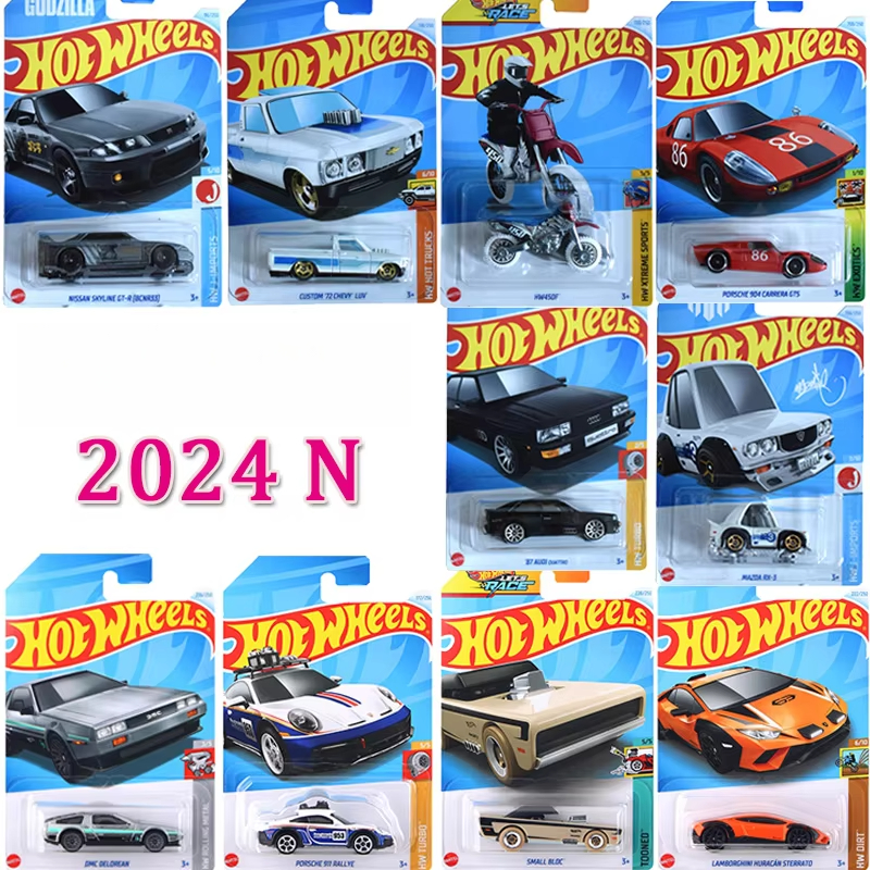 Coche Hot Wheels genuino 1:64 Ford personalizado Chevy Delorean Lamborghini Porsche Rallye Let's Race modelo Diecast niños juguetes automóvil