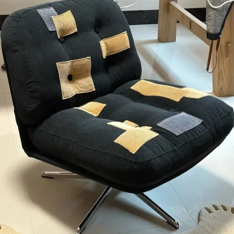 Sofá individual, silla de tela de pana verde, muebles para el hogar, sala de estar, escritorio, respaldo, taburete de maquillaje para dormitorio personalizado