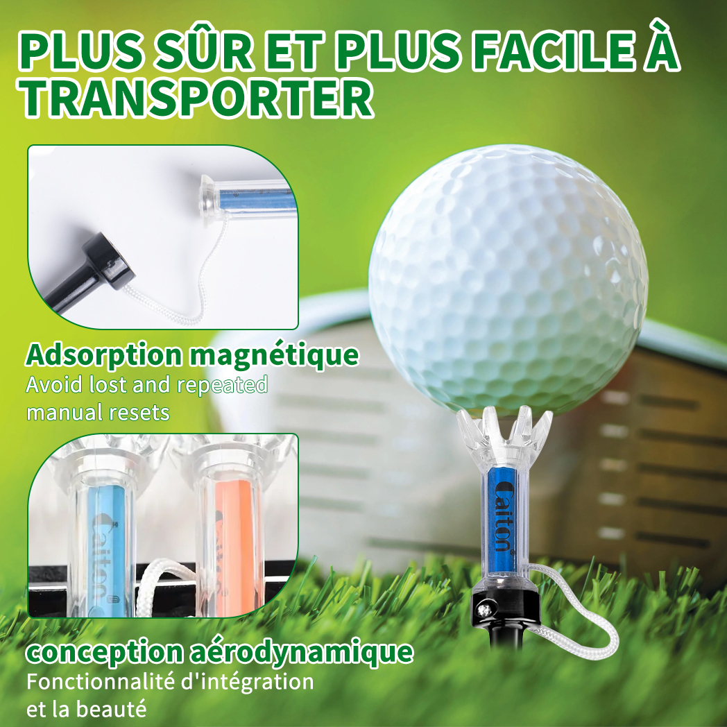 Caiton 5 pièces ensemble de t-shirts de golf en plastique magnétique, 360 °   Bounce, 3 tailles – Accessoires de golf haut de gamme pour améliorer la précision et les performances