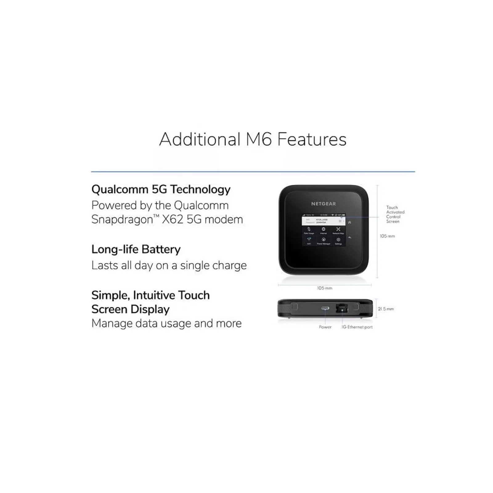 Nighthawk M6 MR6110-1TLAUS Soporte N78 desbloqueado con enrutador móvil 5G WiFi 6 NETGEAR