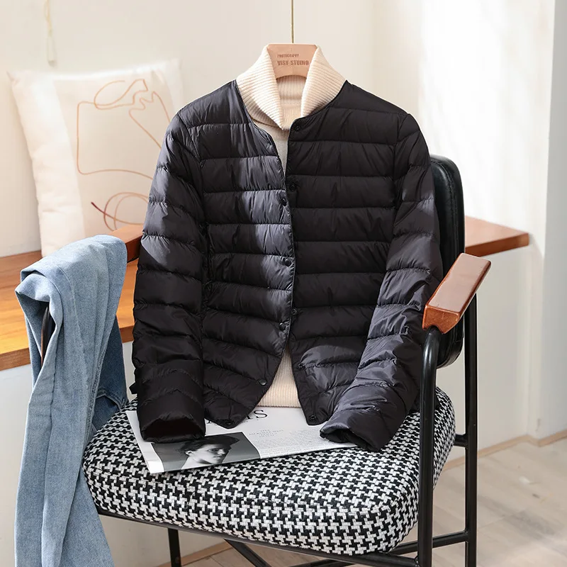 2023 neue Ankünfte Herbst Winter Warme Frauen Weiße Ente Unten Dünne Jacken Weibliche Mode Ultra Leichte Packbare Puffer Mäntel