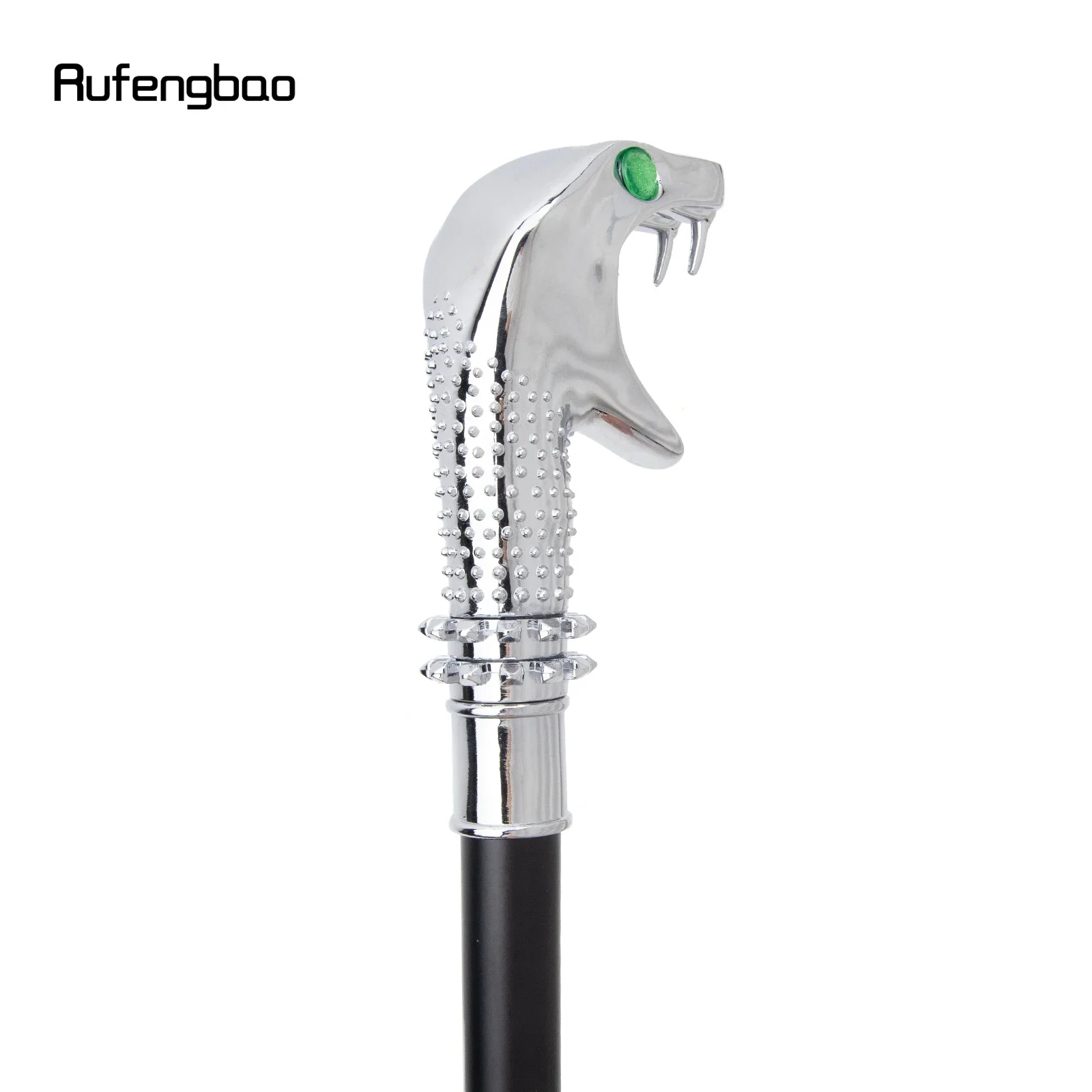 สีขาวหรูหรางู Cobra ตาสีเขียวแฟชั่นเดิน Stick Party ตกแต่งเดิน Cane Elegant Crosier ลูกบิดเดิน Stick 92 ซม