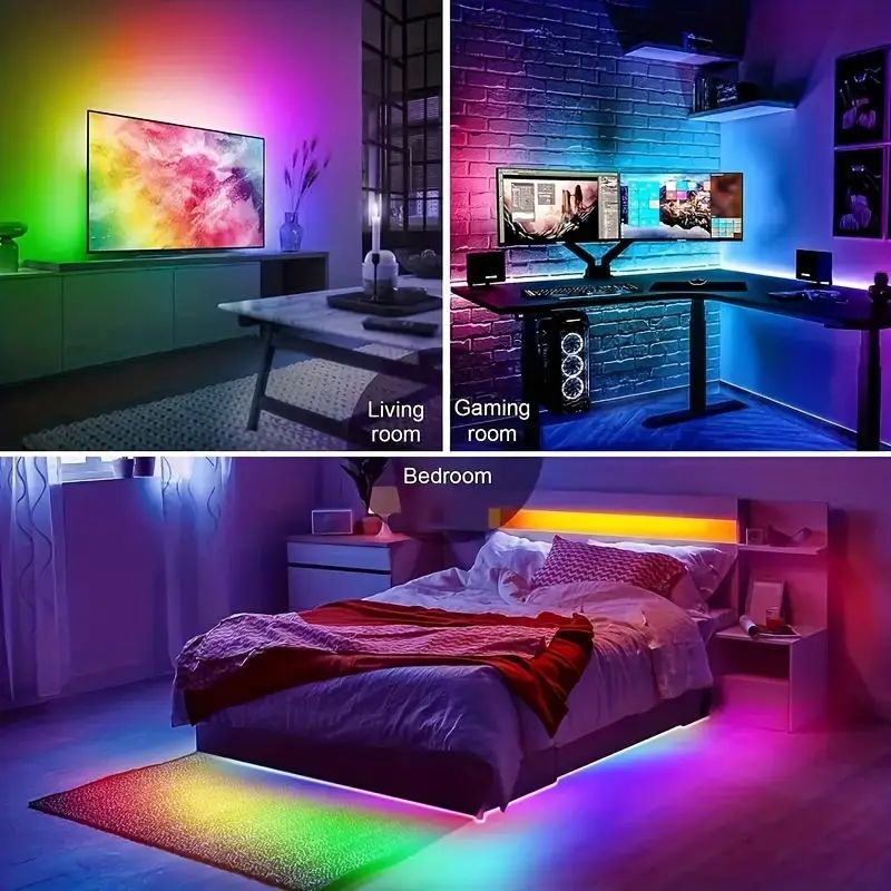 Strisce al neon a LED da 5 V Alimentate tramite USB Sincronizzazione musicale Telecomando a 24 tasti flessibile e impermeabile per luci di striscia decorative per interni ed esterni